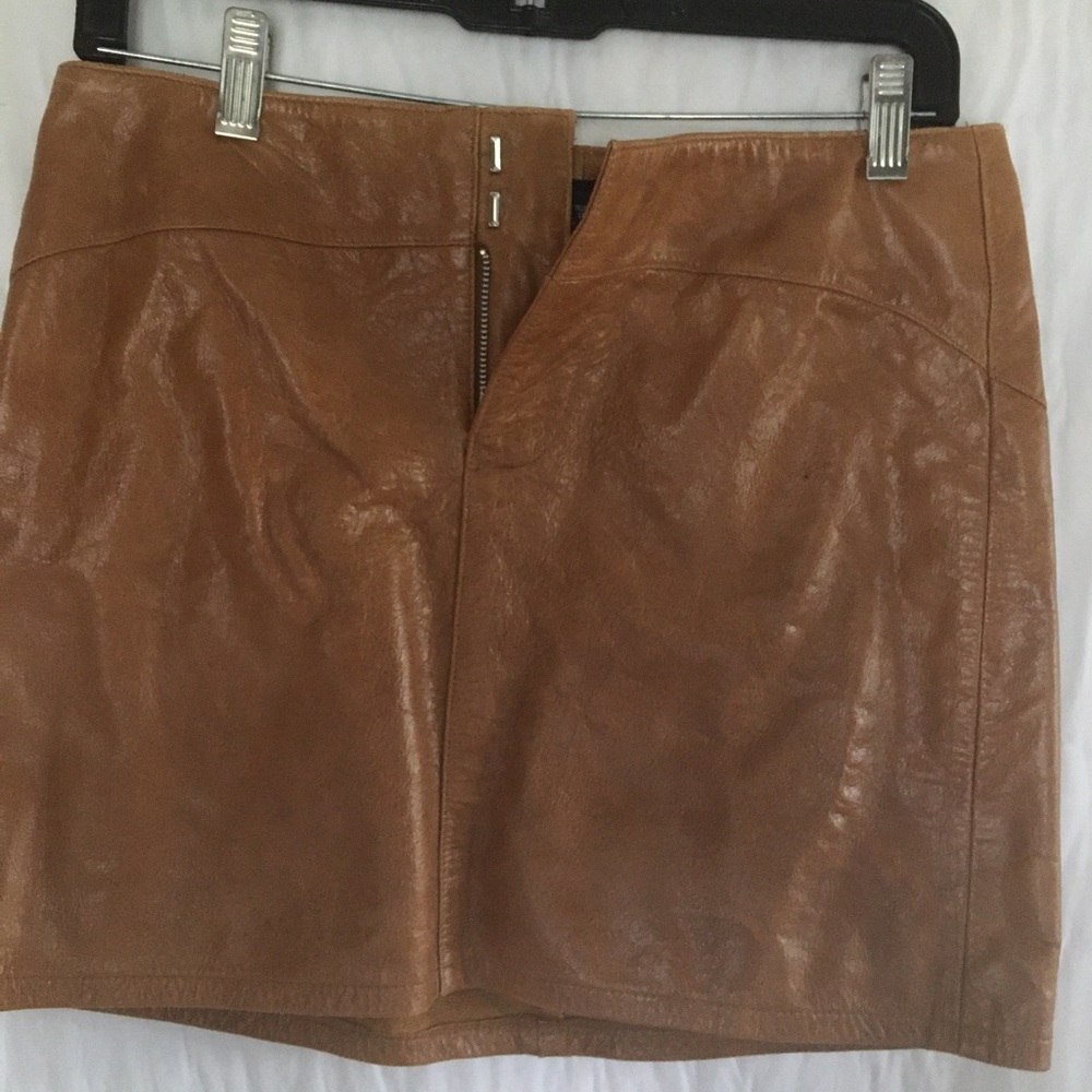Leather mini skirt